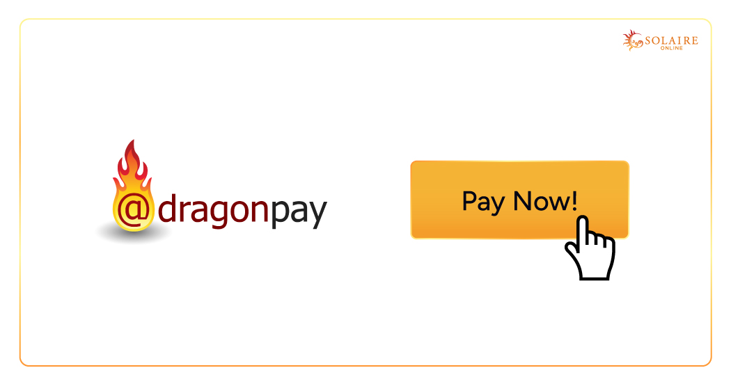 Dragonpay is Now Available on Solaire Online - DragonPay Logo With Pay Now Button On White Background