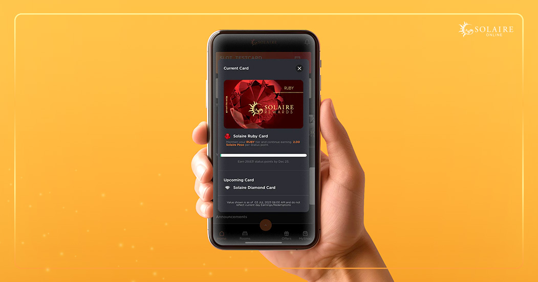 How to Earn Solaire Online Rewards – A Man Accessing Rewards Card App On Phone