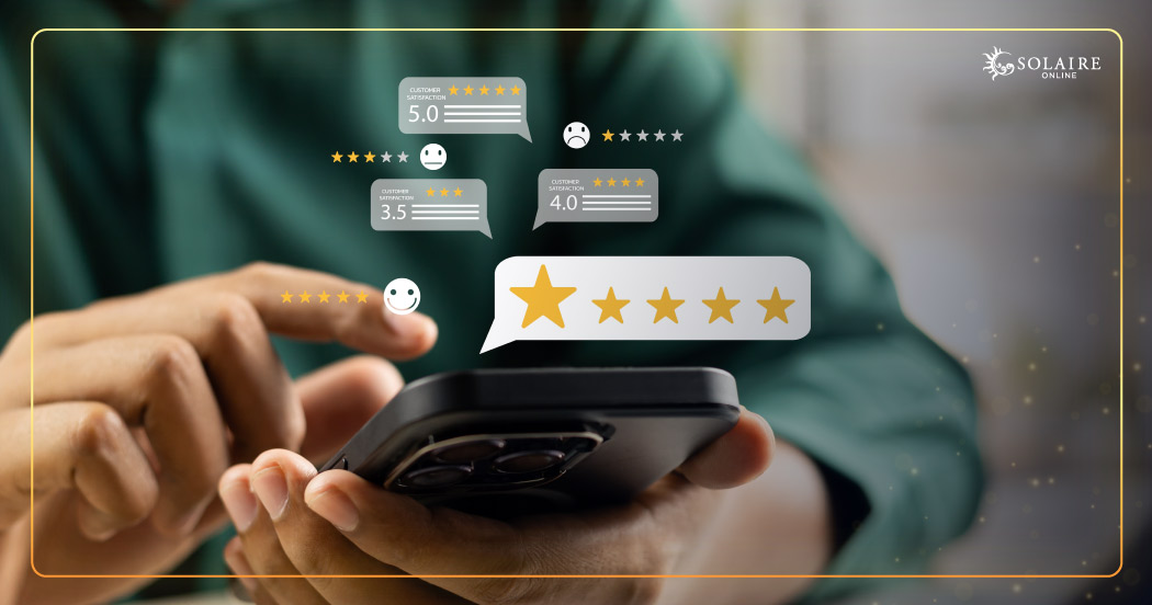 Solaire Online Casino Everything You Need To Know About Customer Support - A Person Giving Review To The Agent