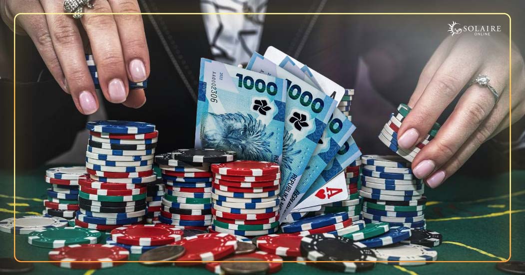 Where Can I Get the Solaire Online Casino Bonus - Cash and Poker Chips On Top Of Table